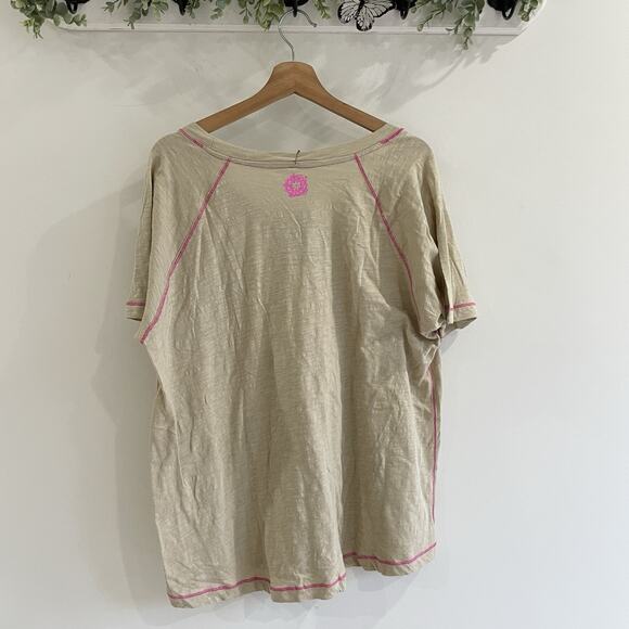 NEW Natural Life Boho Cotton Floral Tee Shirt in Cream And Multicolor Size XXXL - Picture 3 of 6